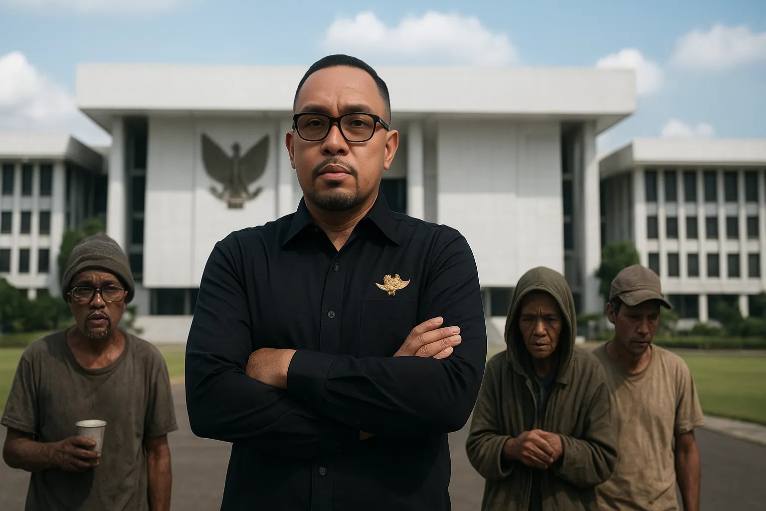 Ilustrasi. Wakil Ketua Komisi III DPR RI dari Fraksi NasDem, Ahmad Sahroni, mengaku memilih ngumpet, saat aksi demonstrasi yang digelar ribuan massa di sekitar Gedung DPR RI pada Senin (25/8). (Ilustrasi AI)